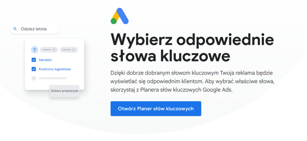 keyword planner od Google - przydatne narzędzie do poszukiwania fraz 