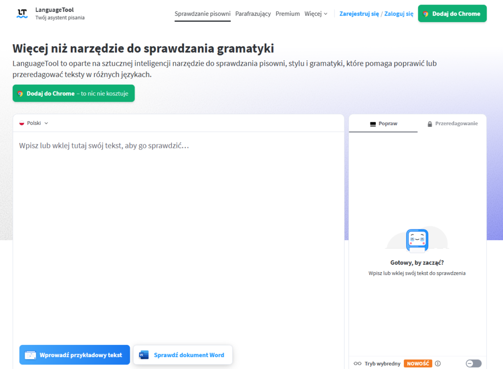 narzędzie do sprawdzania pisowni i gramatyki - Language Tool 